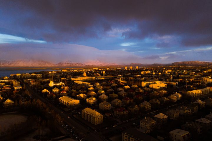 iceland light city dawn